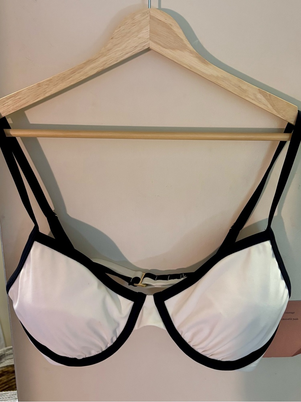 Shade & Shore White Bikini Top with Black Trim 34D